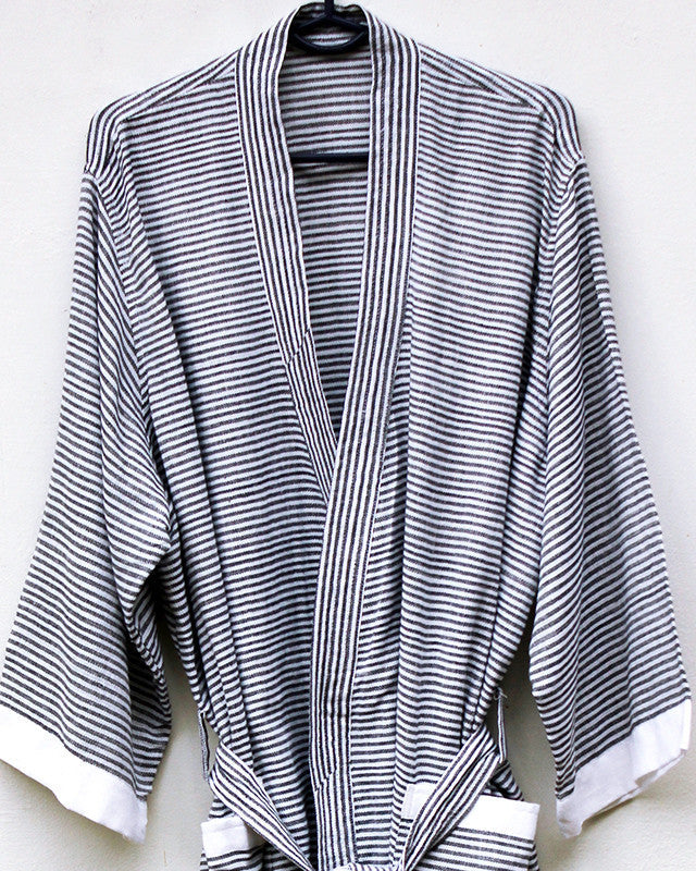 Black Pinstripe Robe - Kara Weaves
- 2