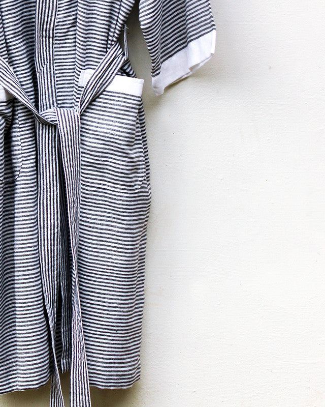 Black Pinstripe Robe - Kara Weaves
- 1