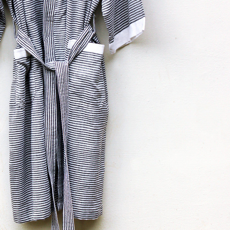 Black Pinstripe Robe - Kara Weaves
- 1