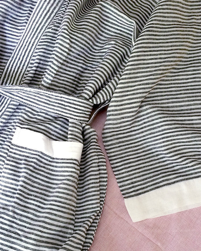 Black Pinstripe Robe - Kara Weaves
- 3