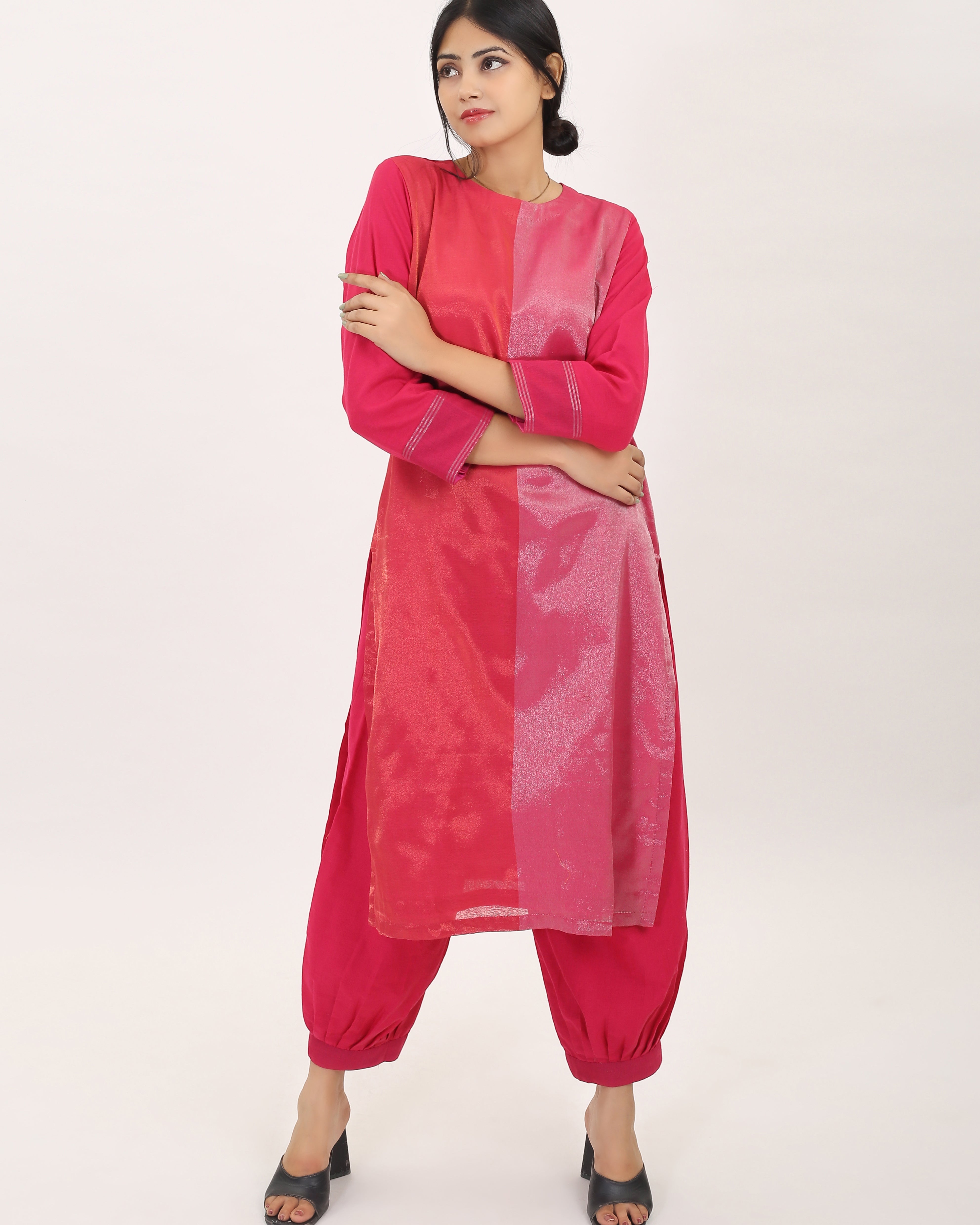 GULAAB: Handwoven cotton zari kurta sets