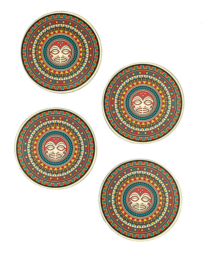 Introducing HARI KOA Maori Mandala Big Coaster set ‰ÛÒ a stylish solution for both hot and cold. Crafted from high-quality laminated wood and adorned with intricate Maori Mandal Art, these round coasters seamlessly combine chaos-resistant serenity with practicality for your table protection needs.