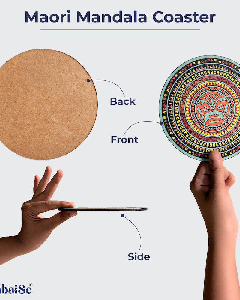 PUKURIRI Big Coaster: Maori Mandala Artistry in a Single, Striking Design