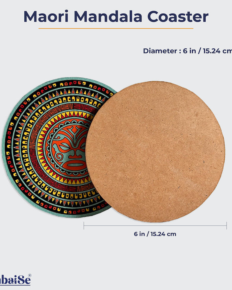 Experience Luxury with PUKURIRI Maori Mandala Big Coaster - Exquisite and Functional