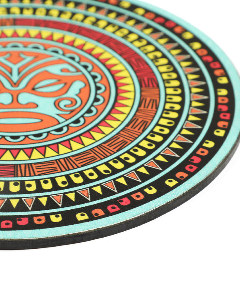 PUKURIRI Big Coaster: Maori Mandala Elegance for Your Table Setting