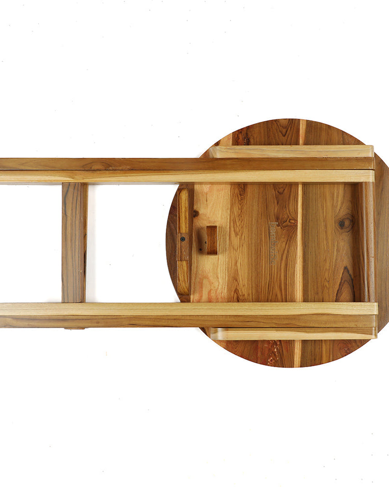 Enhance your home with the Dragonfly Mandala Round Folding Table, a functional work of art made from 100% Teak Wood. Ideal for coffee, sofa, bed, or balcony use, this table combines elegance and convenience in a design that's easy to clean and maintain.
