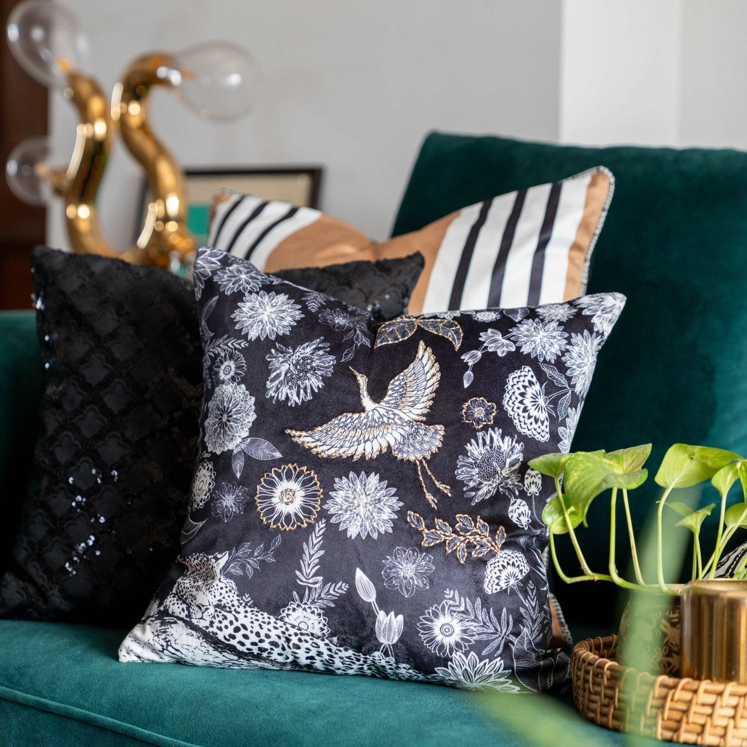 Midnight Serenade Velvet Cushion.