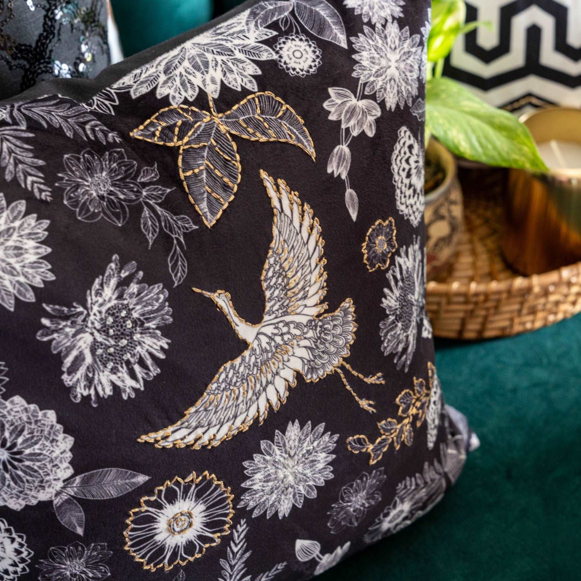 Midnight Serenade Velvet Cushion.