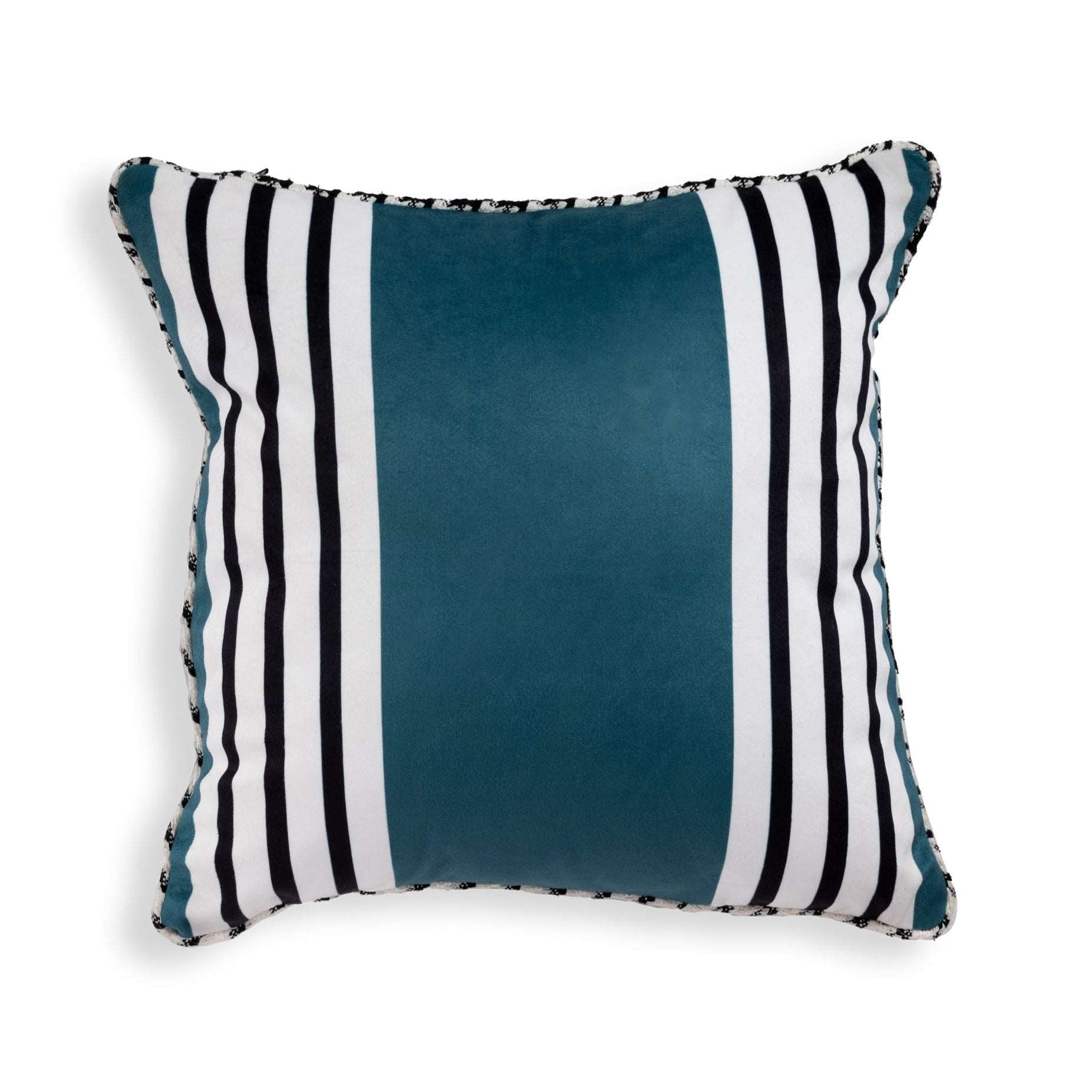 Black & White Teal Tango Velvet Cushion