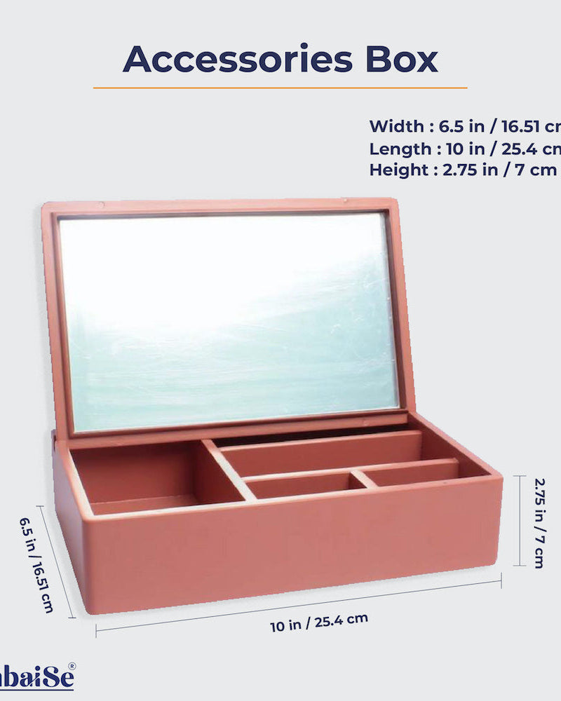 A stylish and functional storage box that will keep your jewelry, accessories, sunglasses, makeup kit, and more in one place.