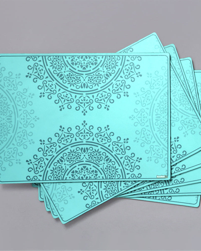 Placemat - Dust teal placemat from bambaiSe
