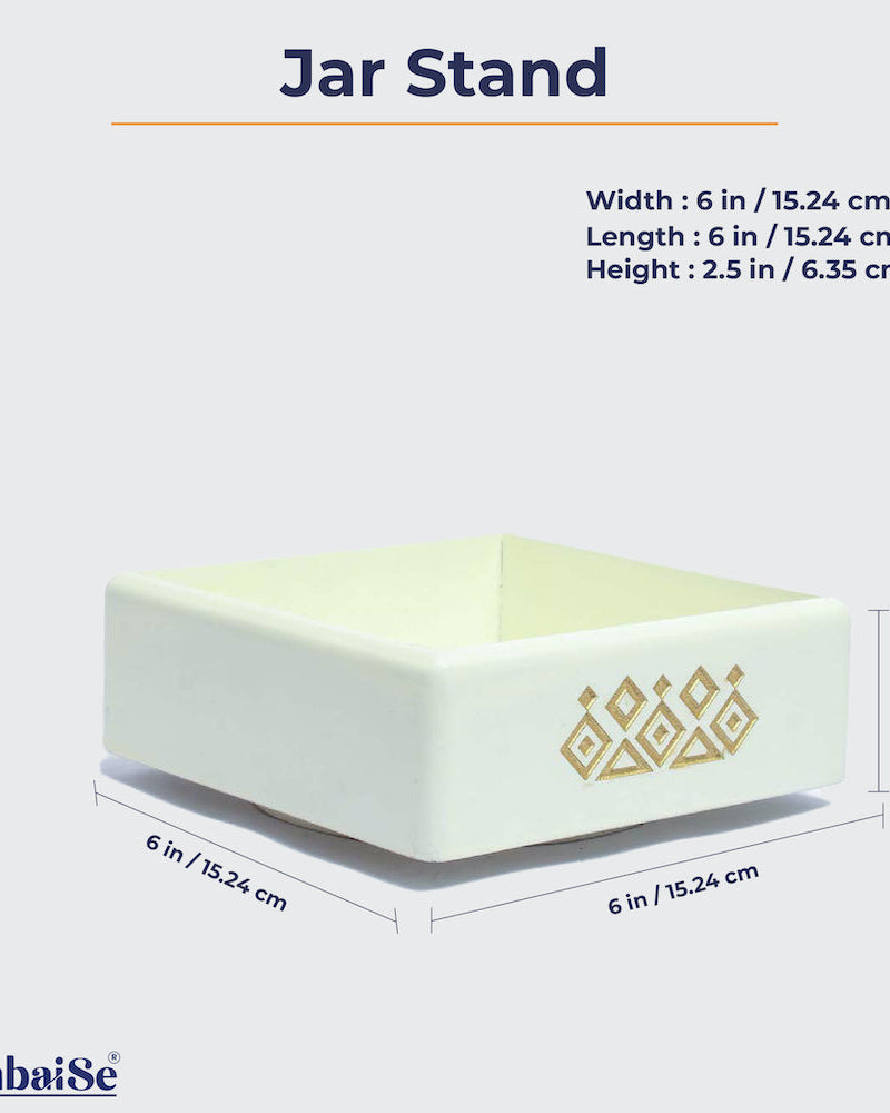 Introducing the Off White Revolving Jar Tray Organizer ‰ÛÒ a Premium Painted Wood marvel designed for organized living. Rotate four jars 360 degrees and elevate your kitchen, living room, or dining table decor with this practical yet elegant piece.