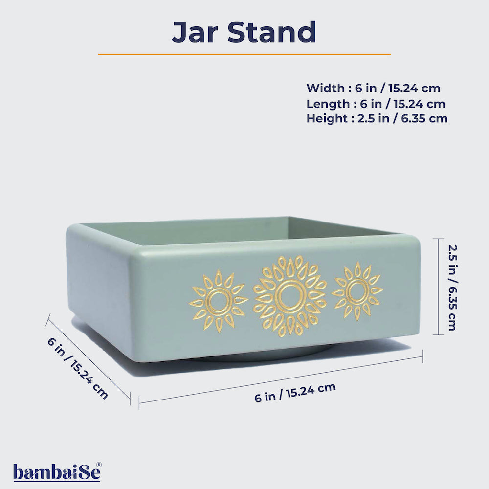 Introducing the Grey Revolving Jar Tray Organizer ‰ÛÒ a Premium Painted Wood creation designed for organized living. Revolutionize your organization with the 360-degree rotation feature, perfect for neatly arranging four jars.