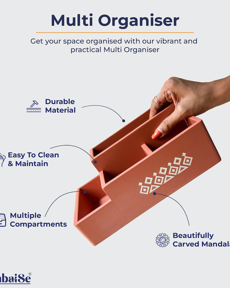 Amber Orange Multi Organizer: Stylish Storage Solution