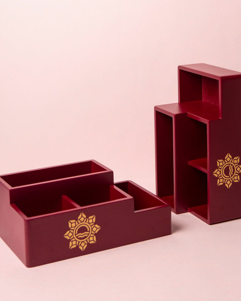 Maroon Multi Organiser: Stylish Storage Solution