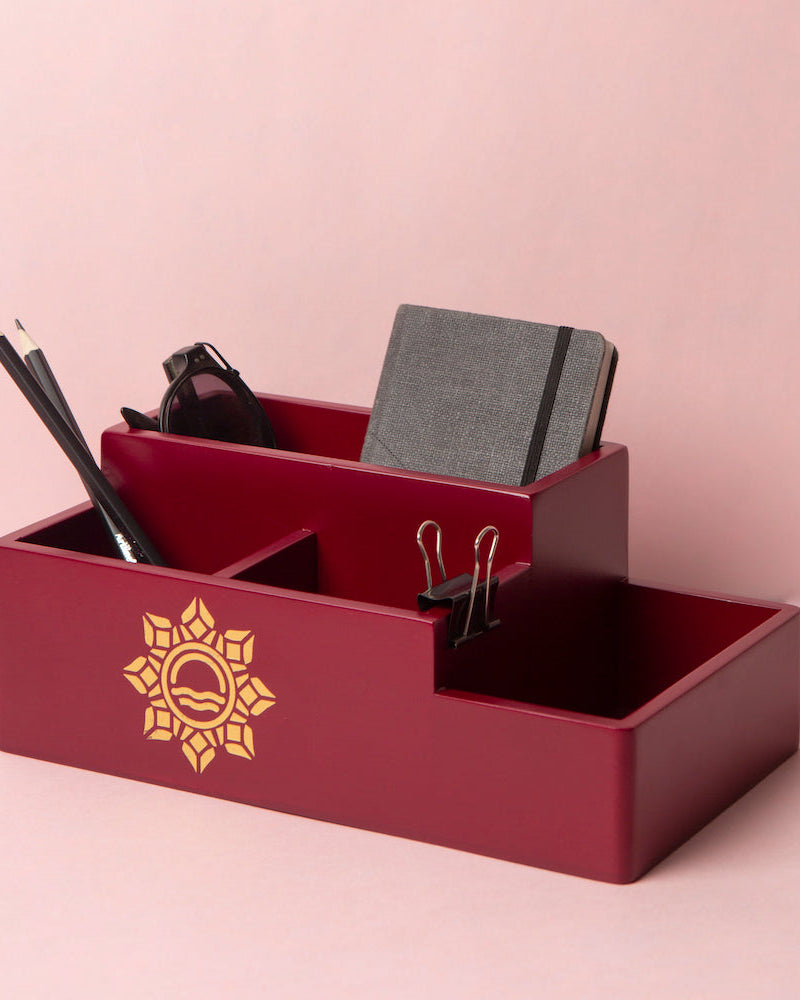 Revolutionize the way you organize with our Maroon Multi Organiser. This functional and chic storage solution is crafted to enhance your space. The deep maroon color adds a touch of sophistication, making it a perfect addition to any room. With thoughtfully designed compartments, this organizer allows you to efficiently store and access your belongings. Elevate your storage game with the stylish Maroon Multi Organiser.