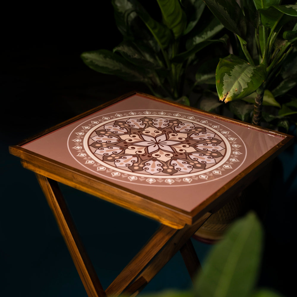 Enhance your space with the Vanilla Beige Square Coffee Table, a versatile teak wood piece with a Serenity Mandala design. Use it as a coffee table, sofa side table, bed side table, or balcony accent. Its complete foldability and easy cleaning make it a stylish and practical addition to your home.