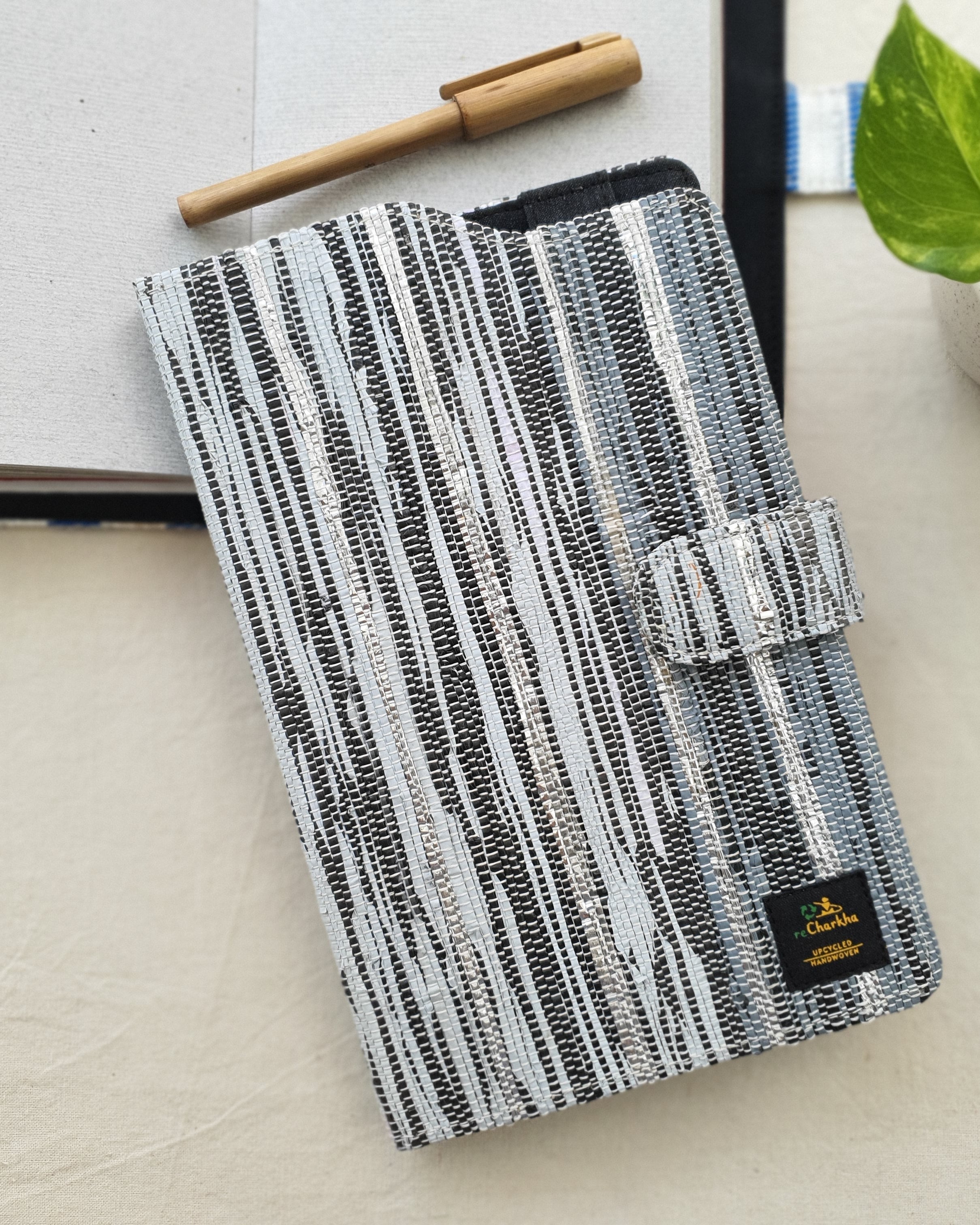 reCharkha Upcycled Handwoven Recycle Livelihoods Handcraft Executive Diary Cover Office and School Ethically Tribal Made in India Pune Warli Tribe Handloom Refash Trash Fash Waste EcoSocial Upcyclers Conscious Fashion Upcycled slow Trending Swadeshi Weave Textile