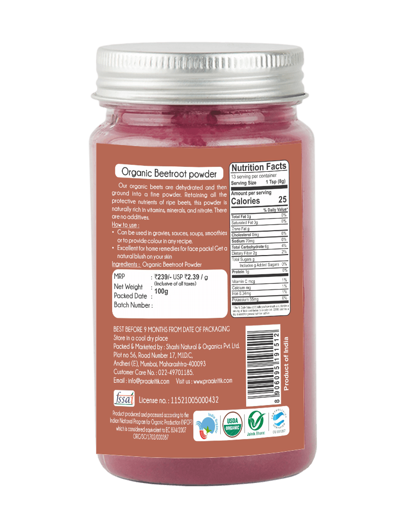 Beetroot Powder 100g - Organic - Our Better Planet