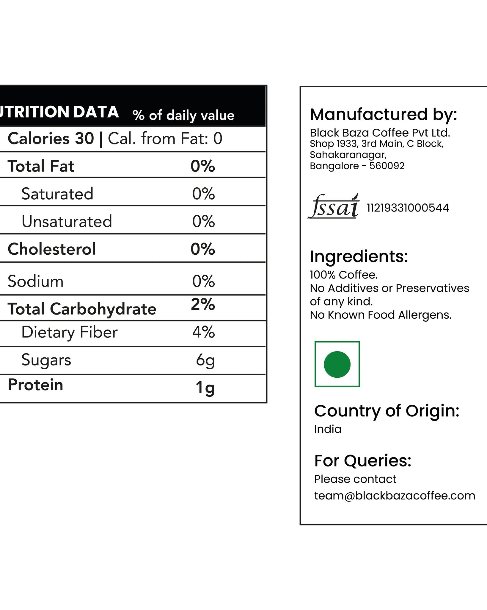 Black Baza Coffee Ficus Arabica-Robusta Blend Freshly Roasted - Our Better Planet