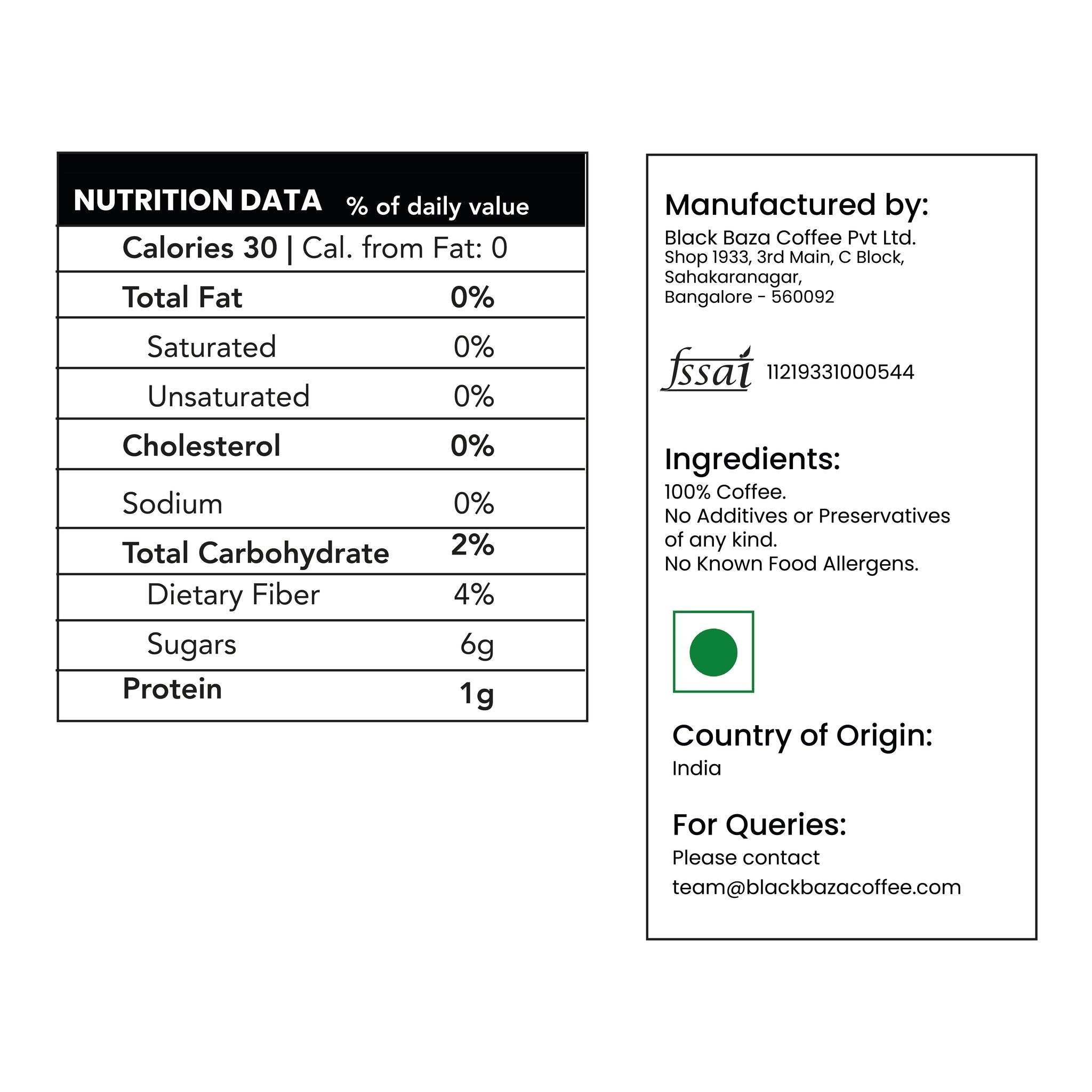 Black Baza Coffee Ficus Arabica-Robusta Blend Freshly Roasted - Our Better Planet