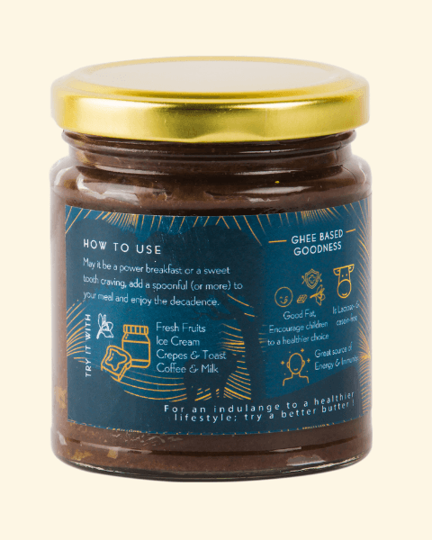 Chocolate Ghee Spread With Madagascar Vanilla 200 ml - Our Better Planet