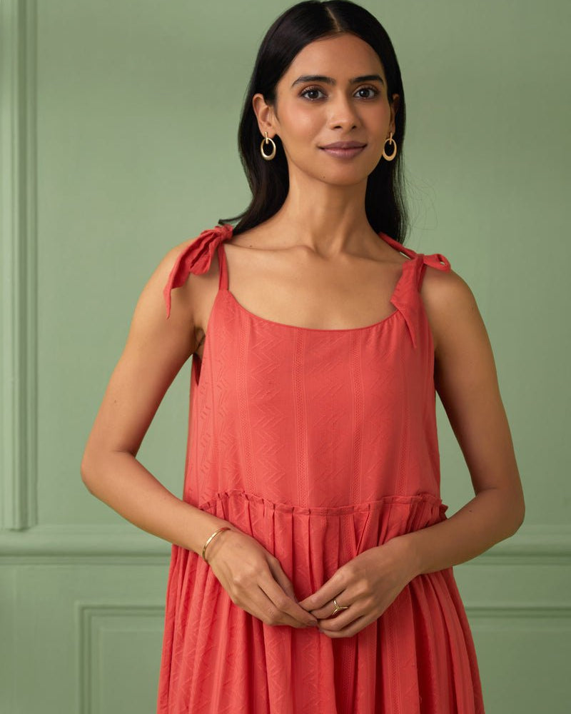 Coral Breezy Tiered Maxi Dress - Our Better Planet
