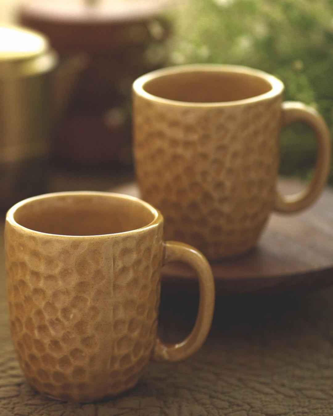 Courtyard Courtyard Bhor Ochre Milk Mug Set Of 2 - Our Better Planet