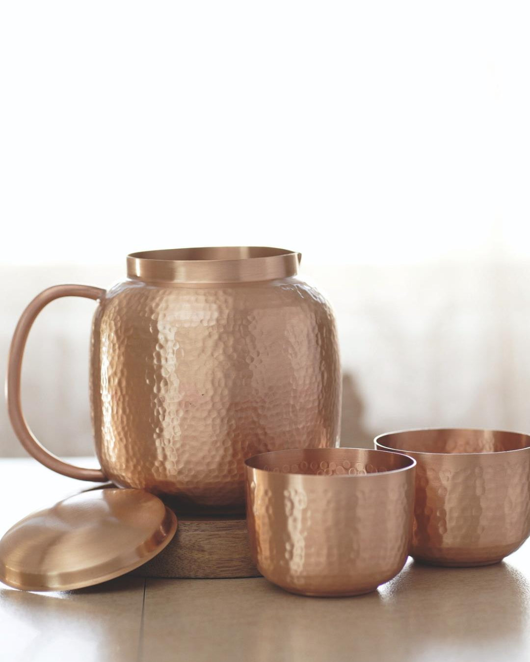 Courtyard Courtyard Jaltarang Copper Jug With 2 Glasses - Our Better Planet