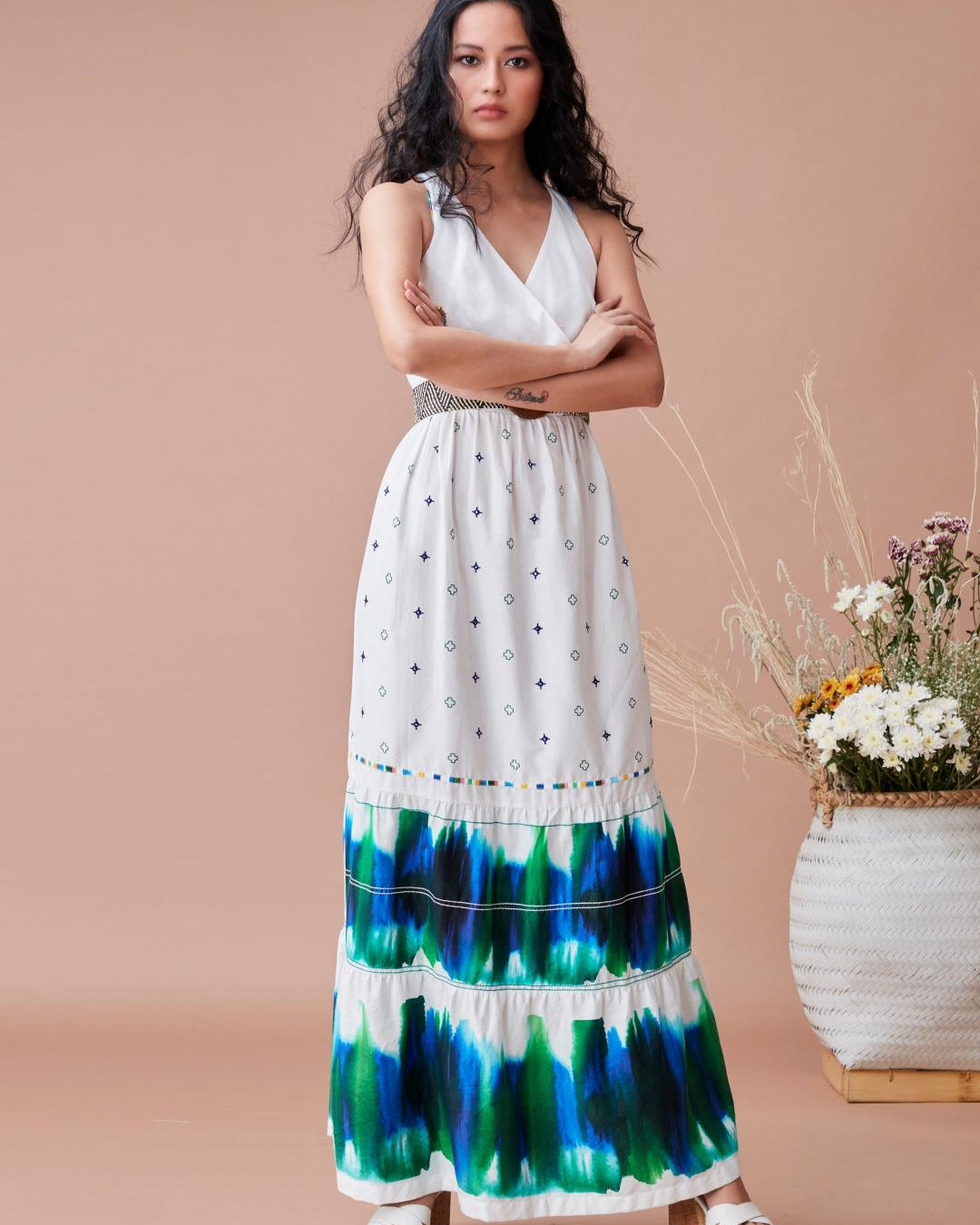 DAN BA Jaee Dress With Floral Embroidery - Our Better Planet