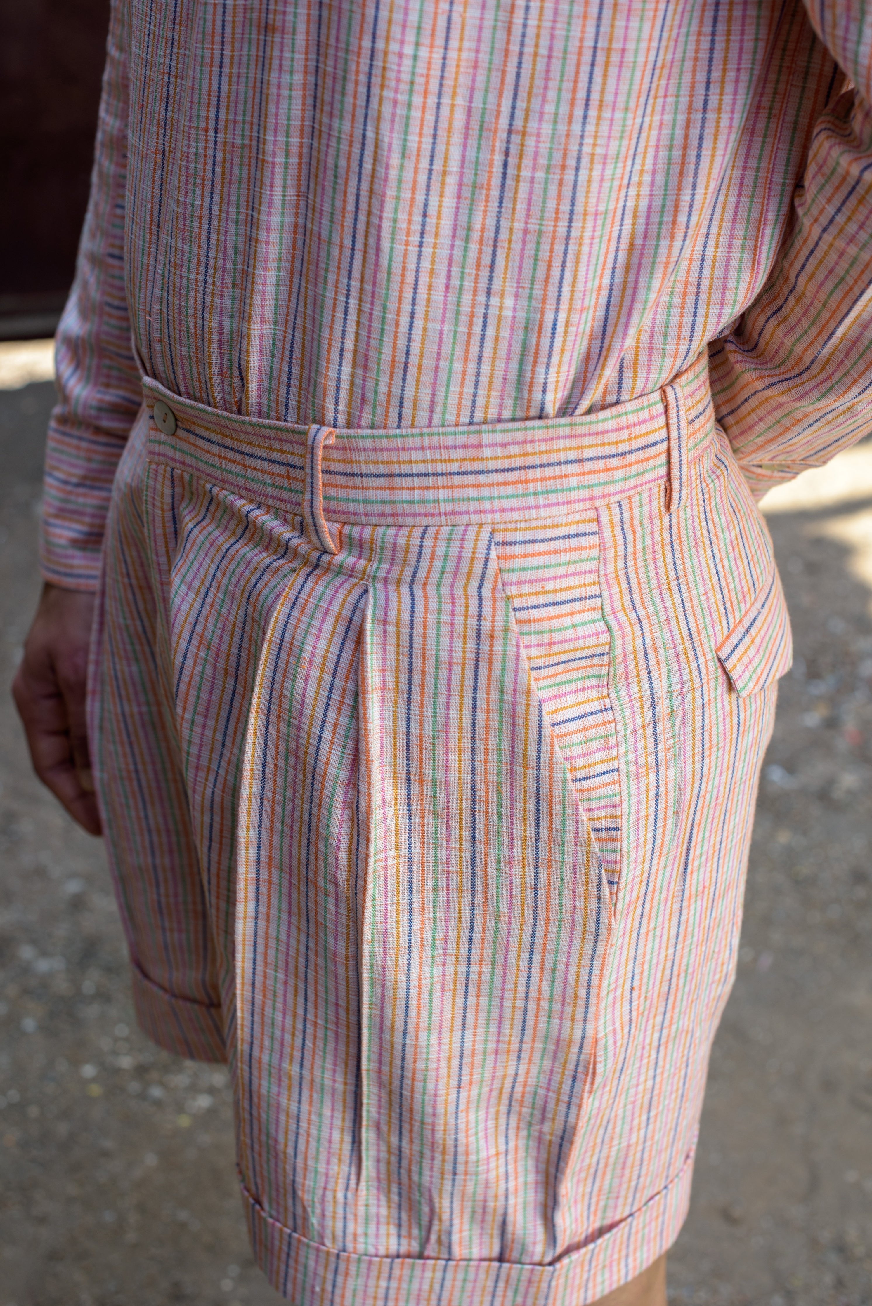 Double Knife Pleat Bermudas - Our Better Planet