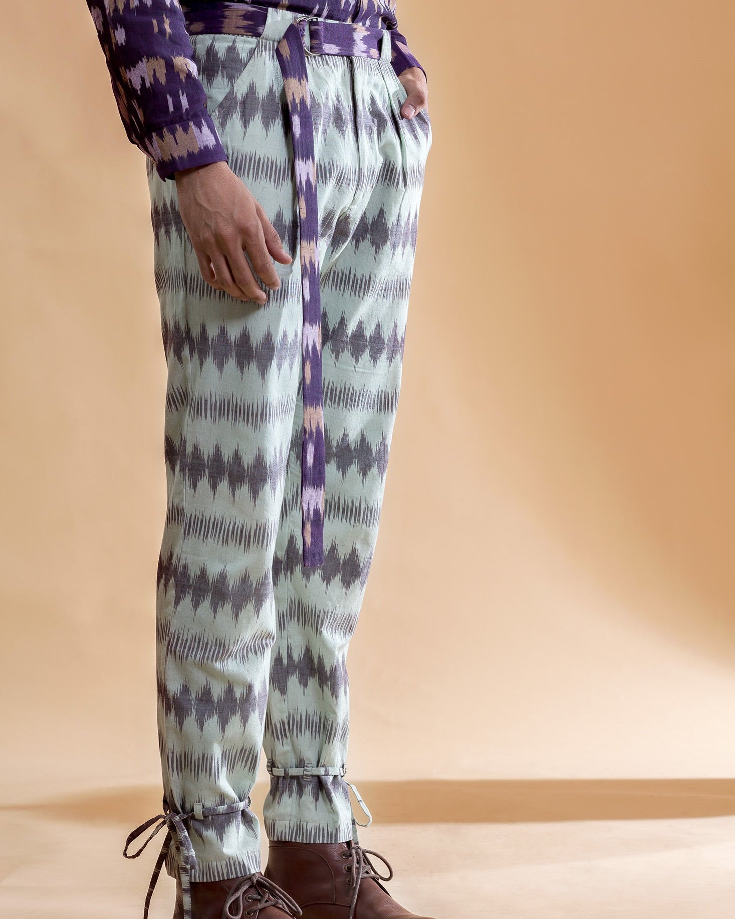 Drawstring Bottom Pleated Pants - Our Better Planet