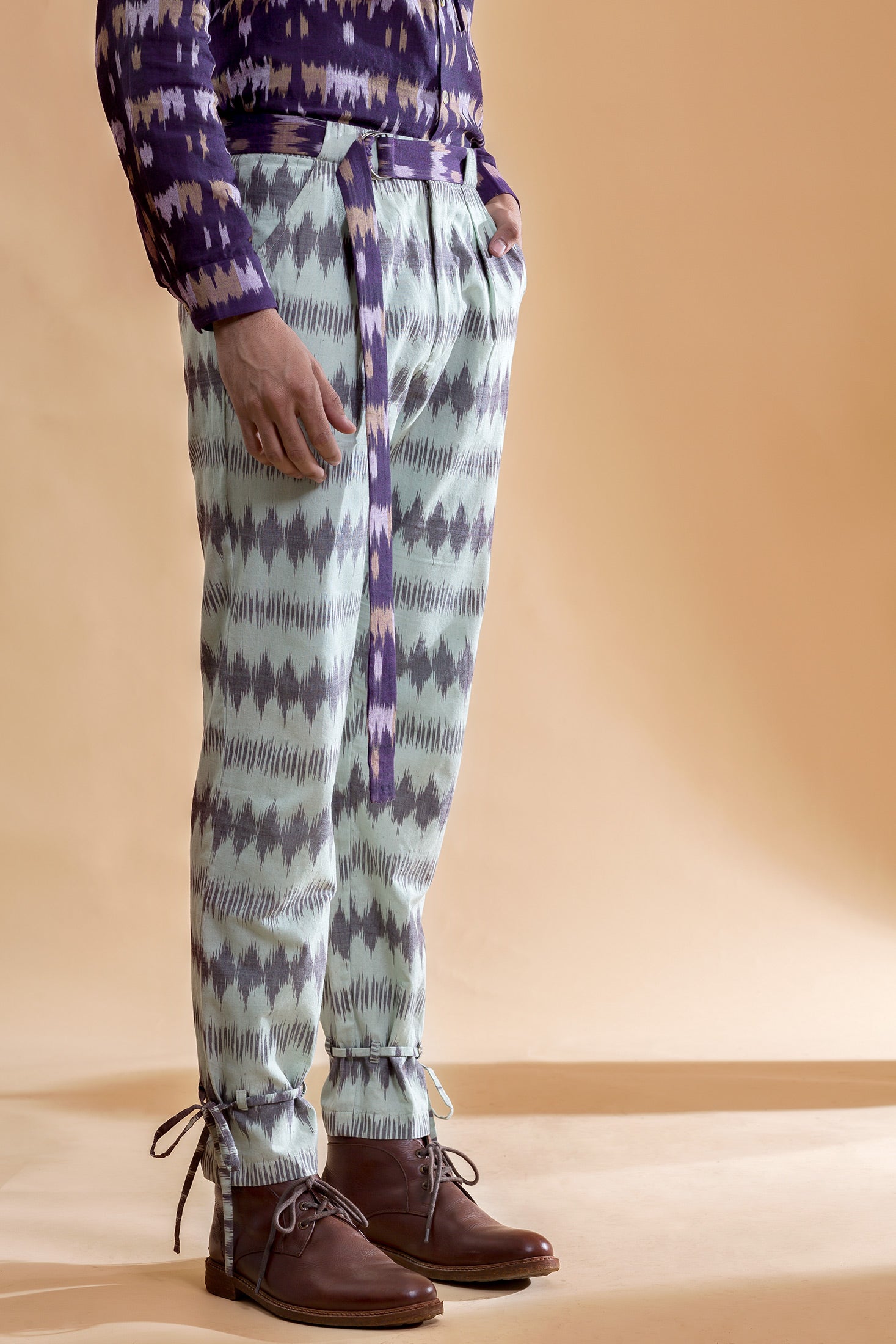 Drawstring Bottom Pleated Pants - Our Better Planet