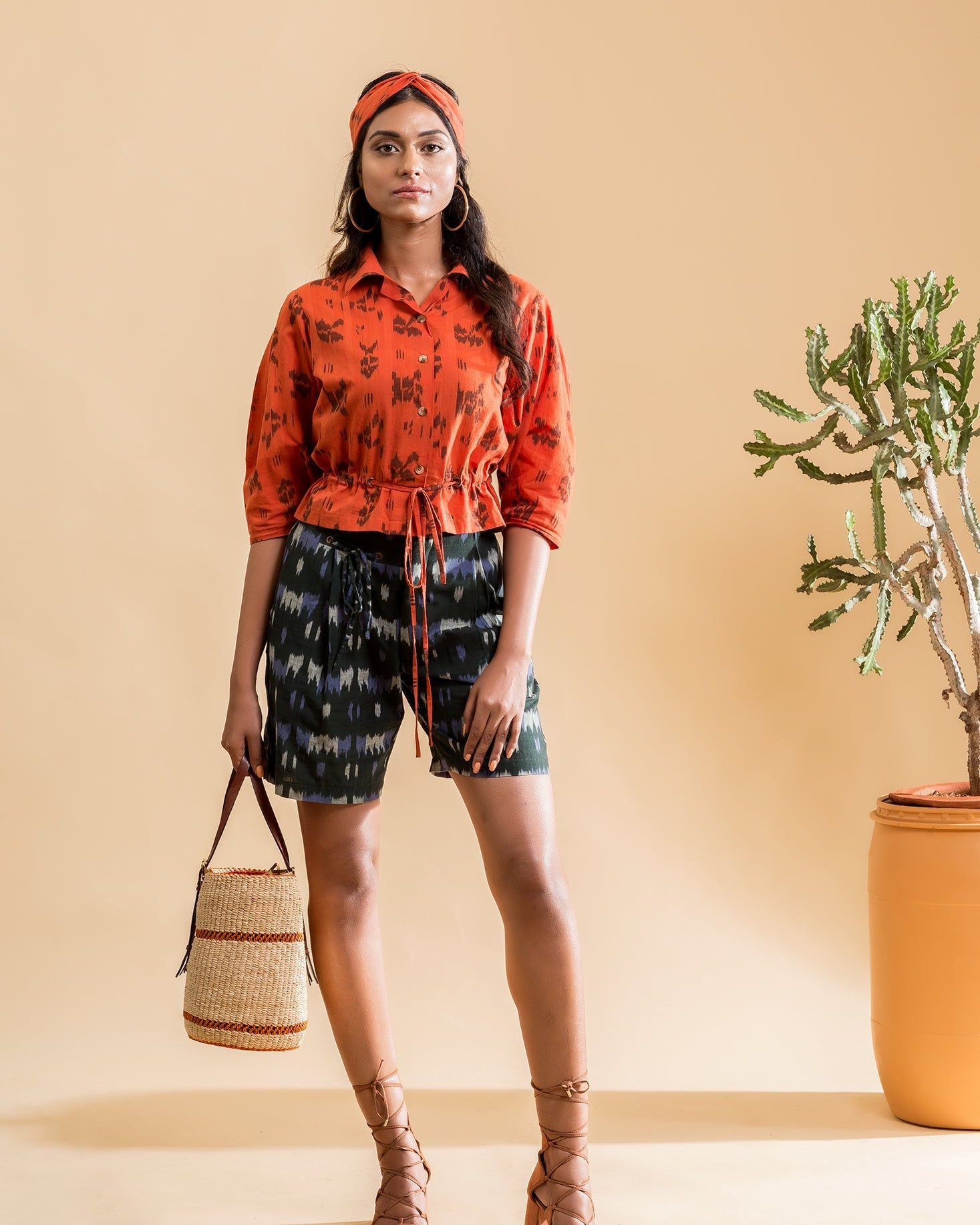 Drawstring Cropped Shirt - Our Better Planet