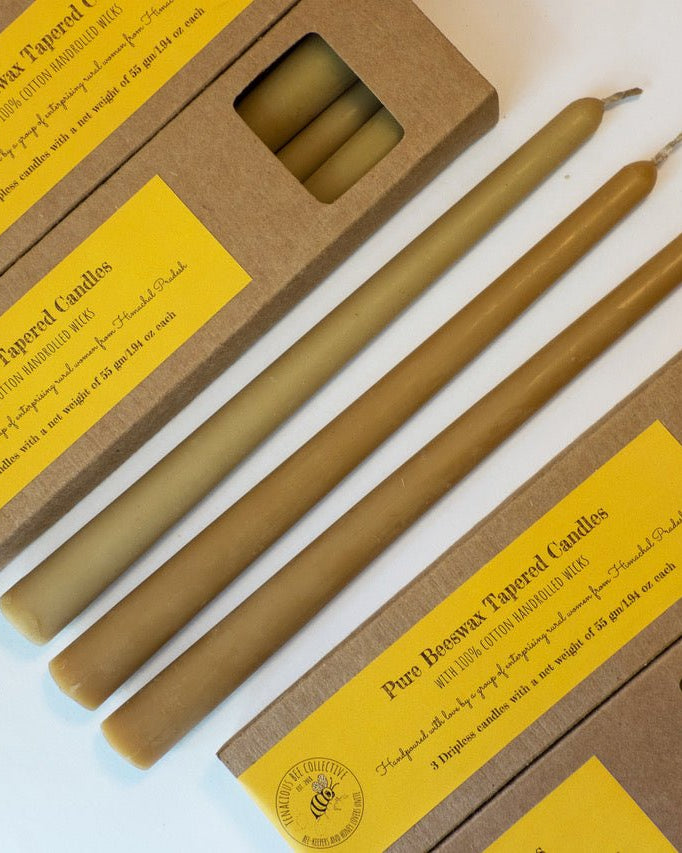 Dripless Tapered Candles (unscented) set of 3 - Our Better Planet
