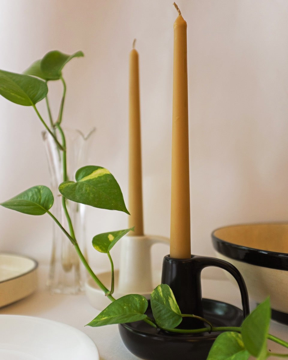 Dripless Tapered Candles (unscented) set of 3 - Our Better Planet