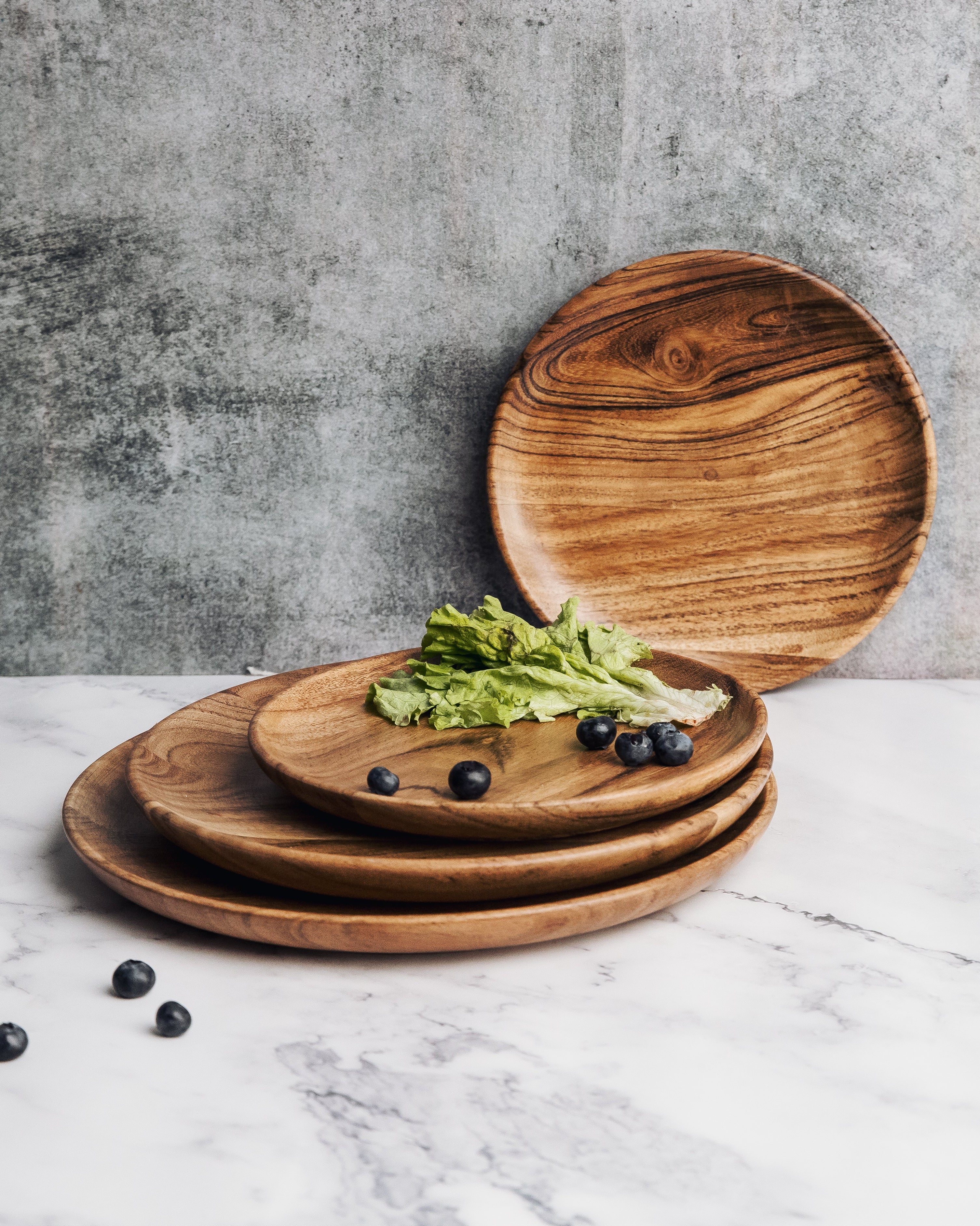 Dune Acacia Plates Set of 3 - Large, Medium & Small - Our Better Planet