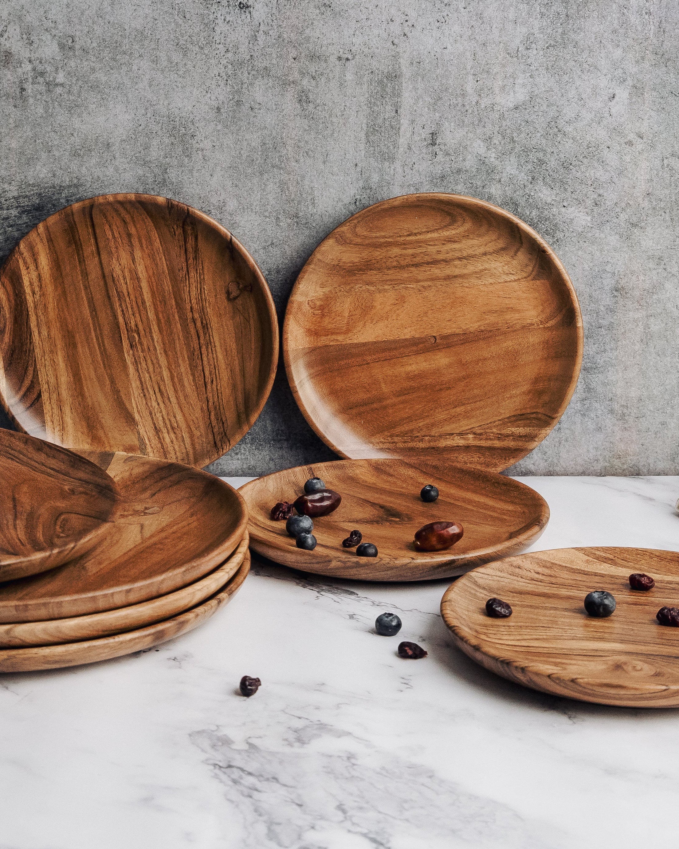 Dune Acacia Plates Set of 4 Small and 4 Large - Our Better Planet