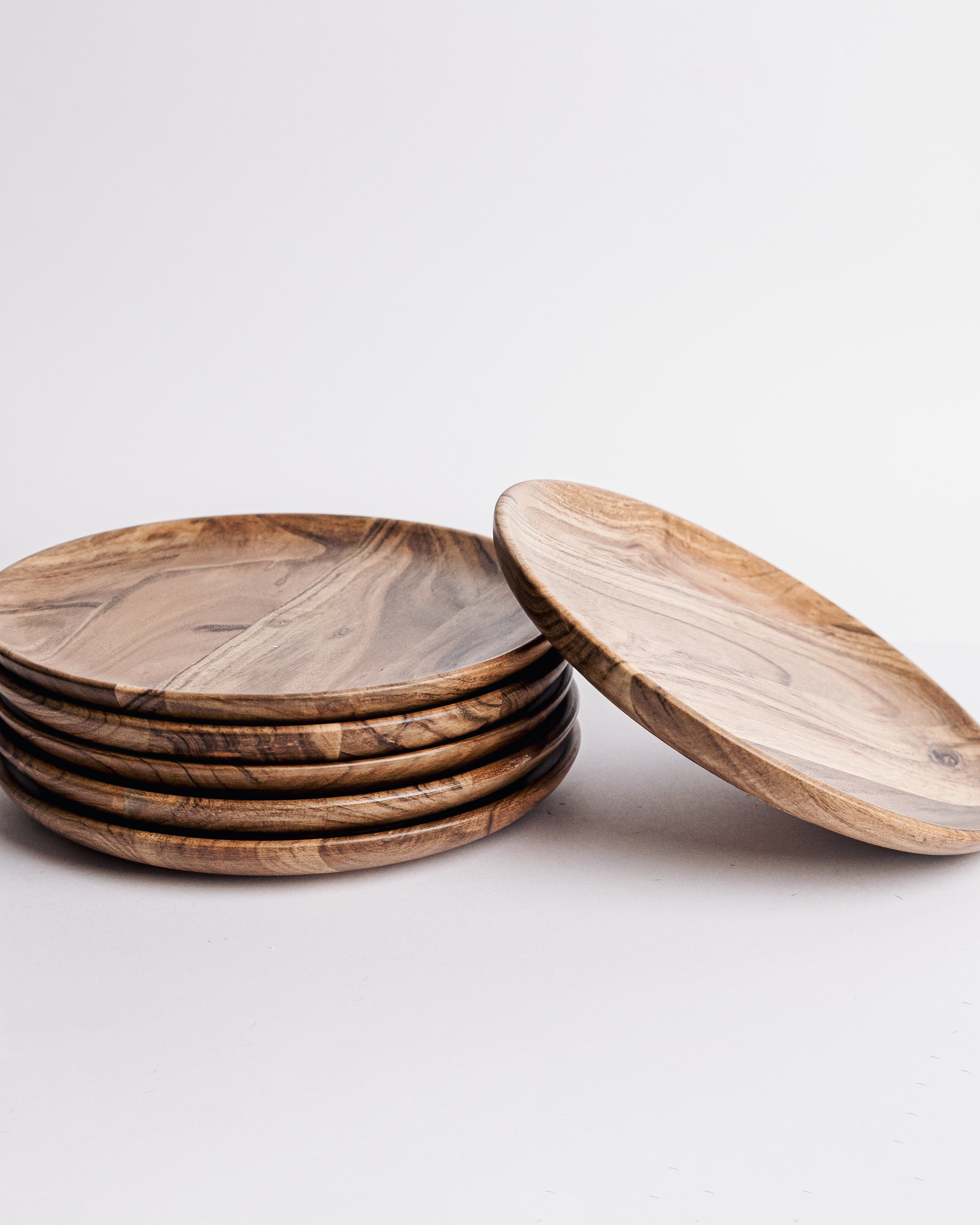 Dune Acacia Plates Set of 6 Medium - Our Better Planet