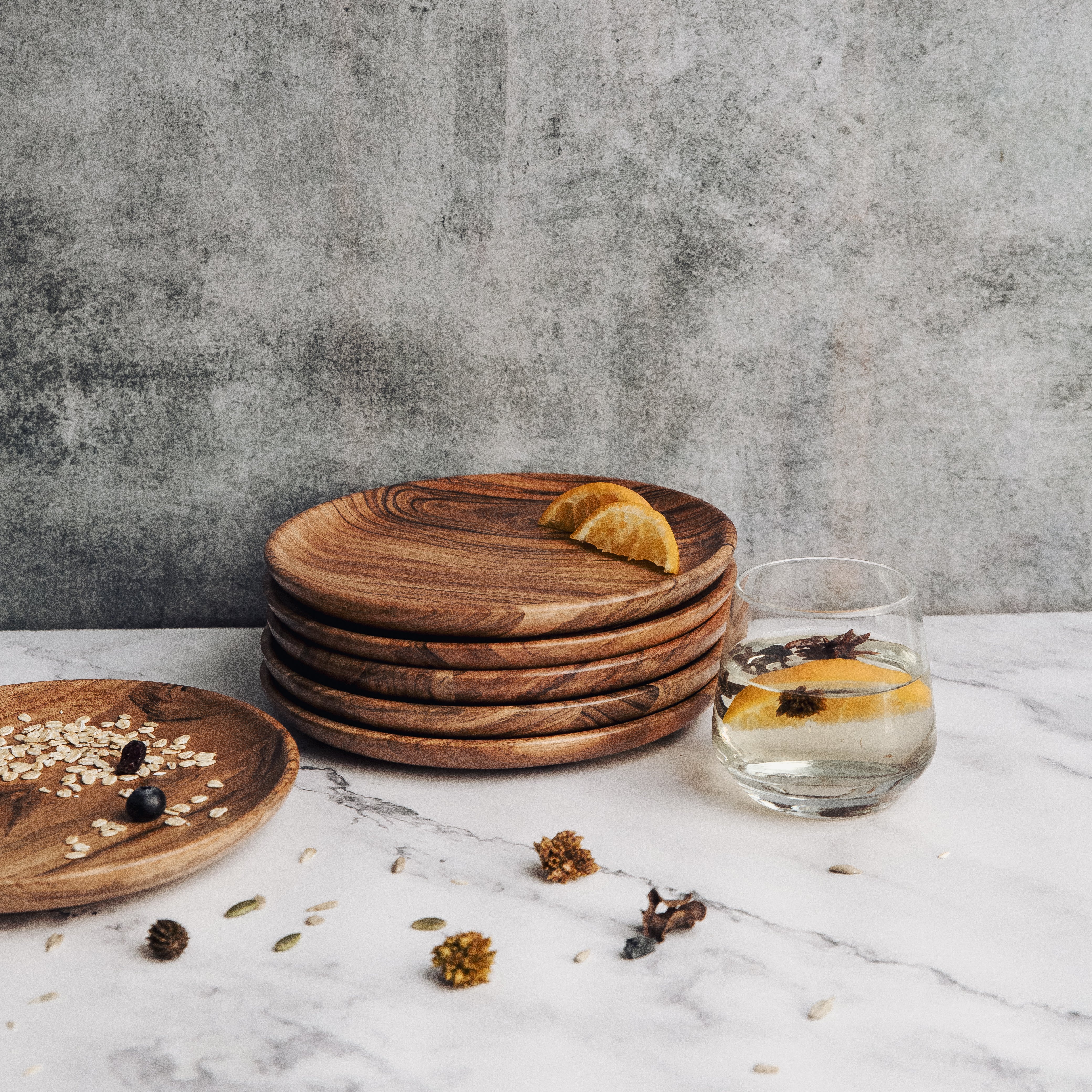 Dune Acacia Plates Set of 6 Small - Our Better Planet