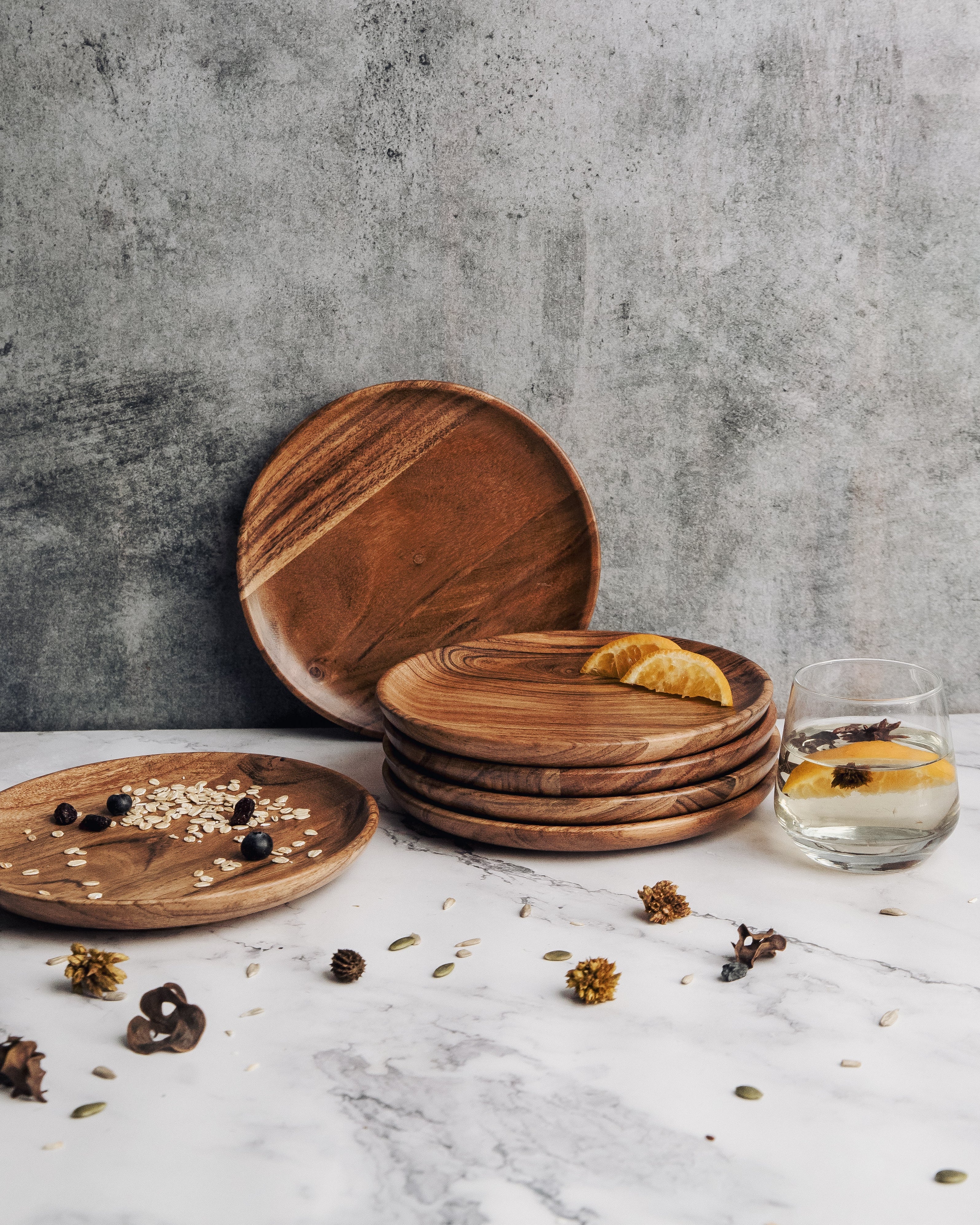 Dune Acacia Plates Set of 6 Small - Our Better Planet