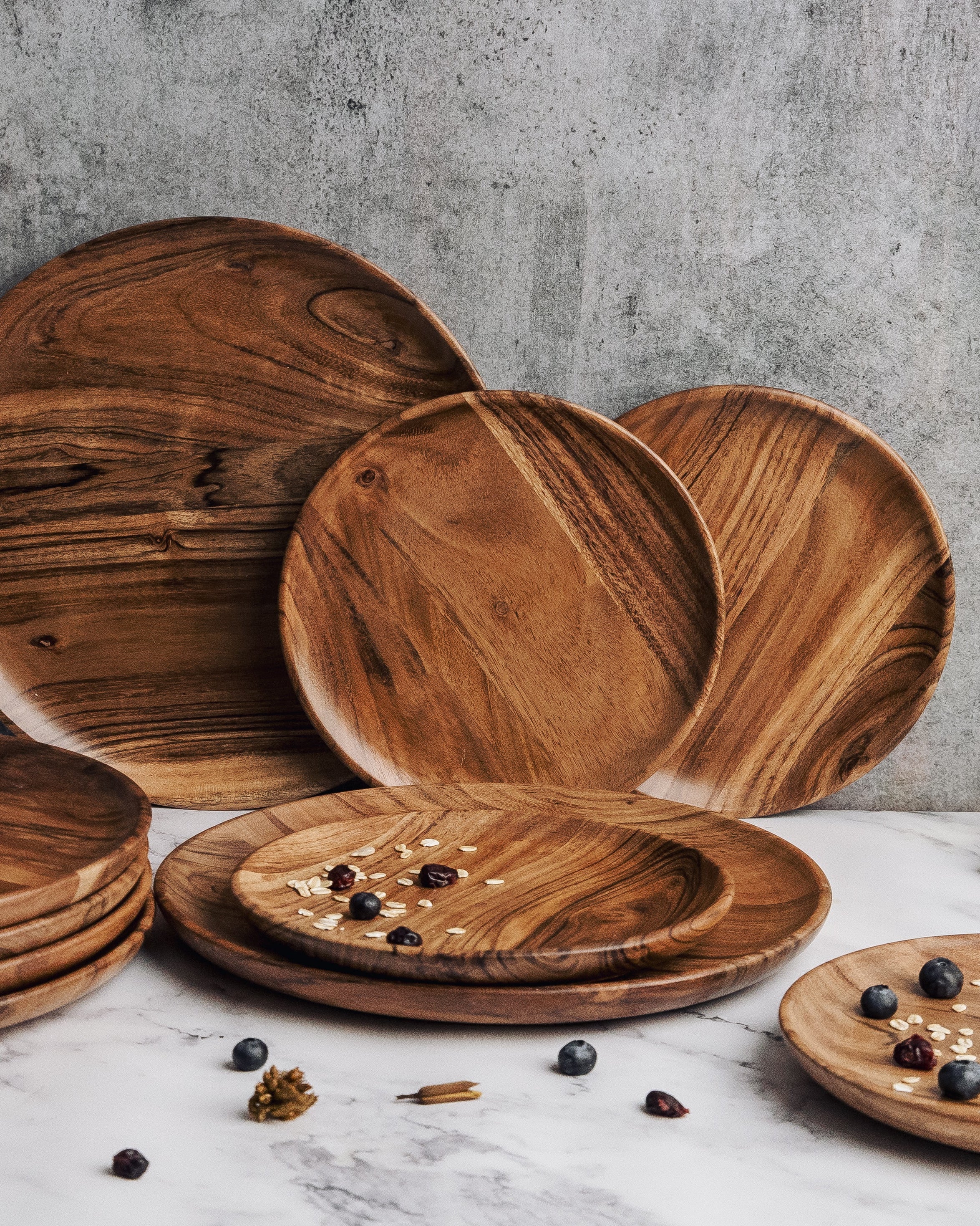 Dune Acacia Plates Set of 6 Small and 6 Large - Our Better Planet