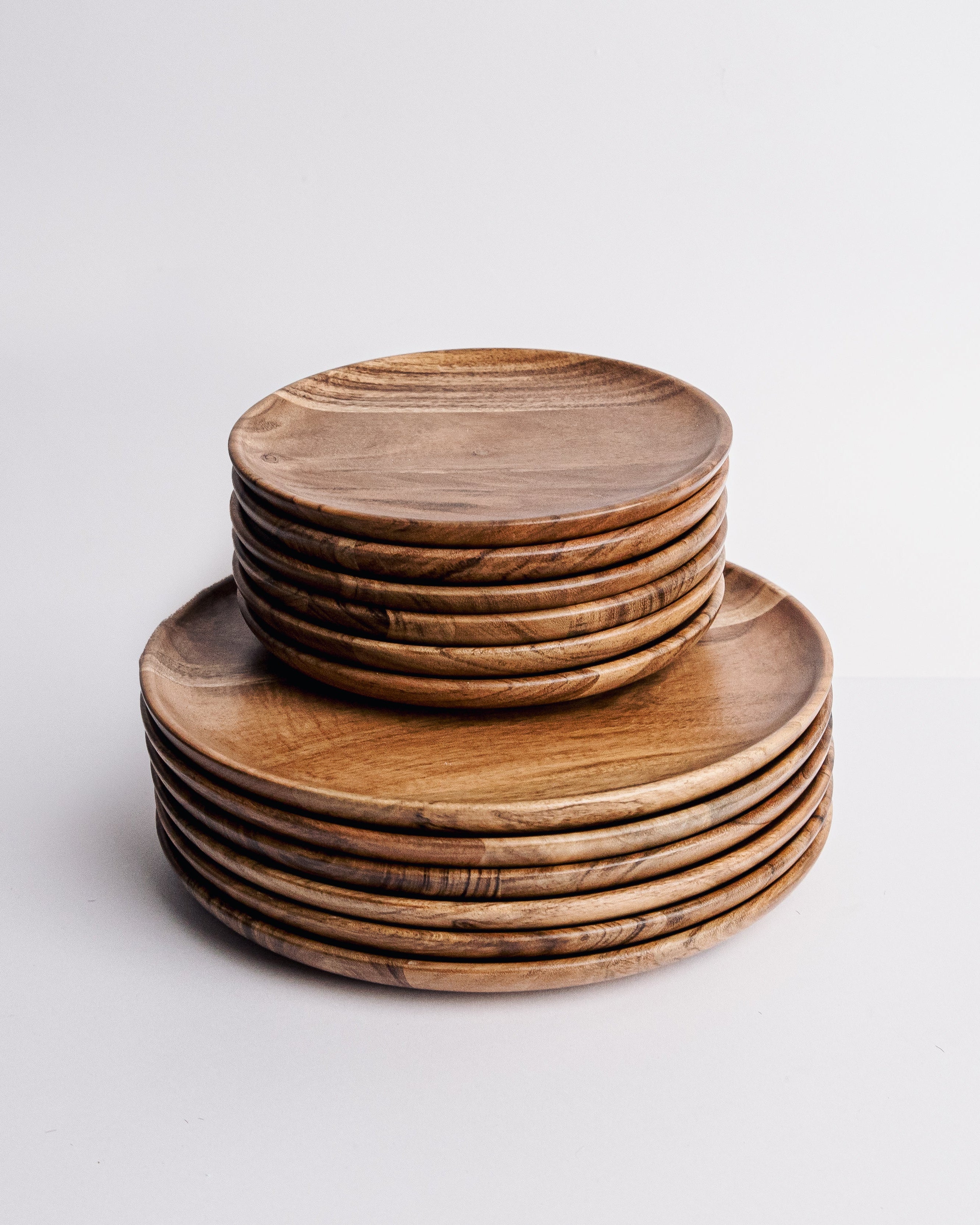 Dune Acacia Plates Set of 6 Small and 6 Large - Our Better Planet