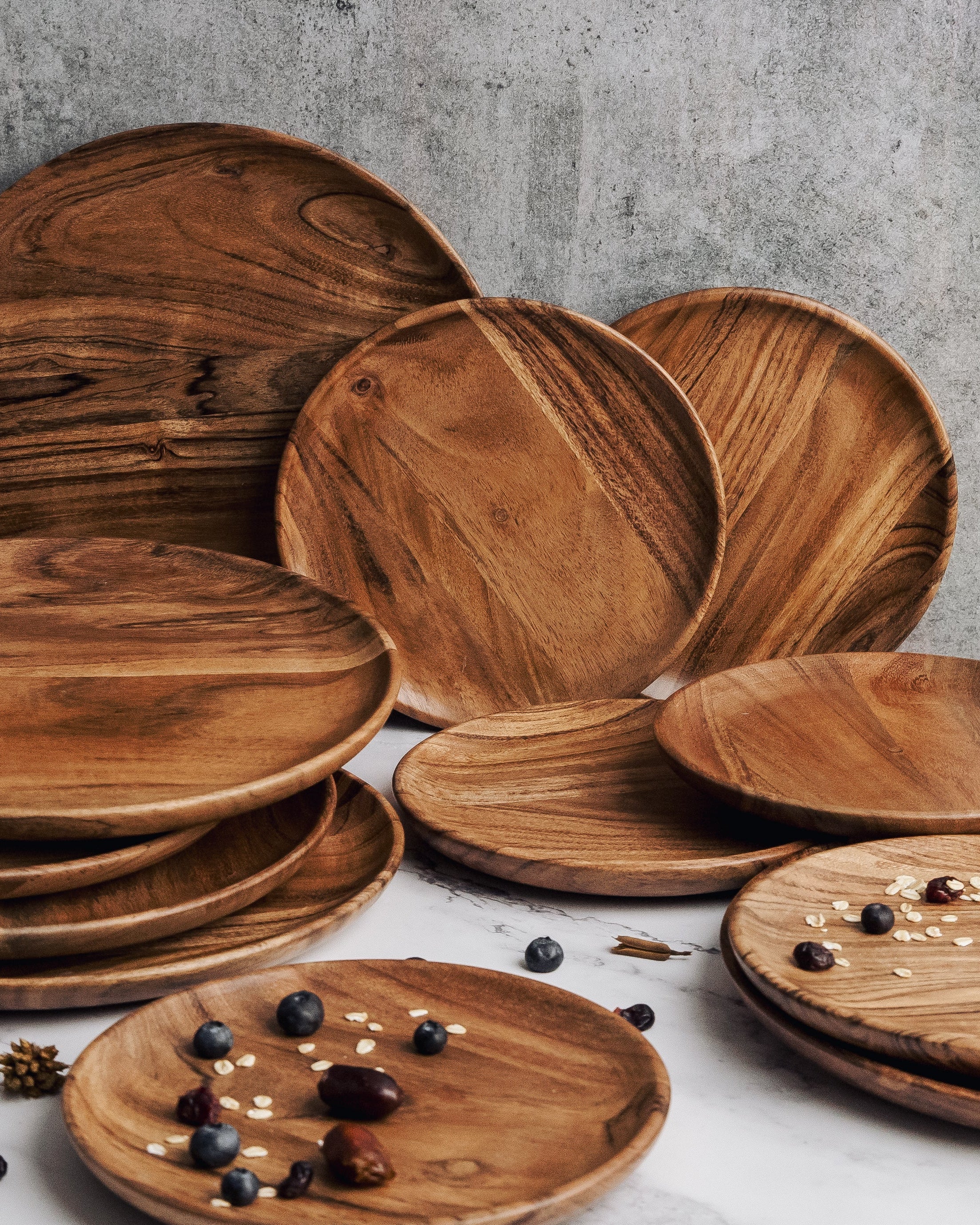 Dune Acacia Plates Set of 6 Small and 6 Large - Our Better Planet