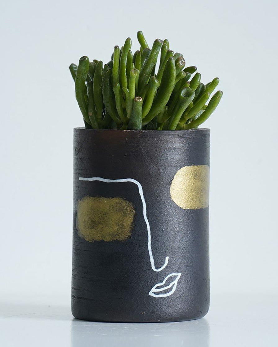 Earth Heart Black Face Terracotta Planter - Our Better Planet