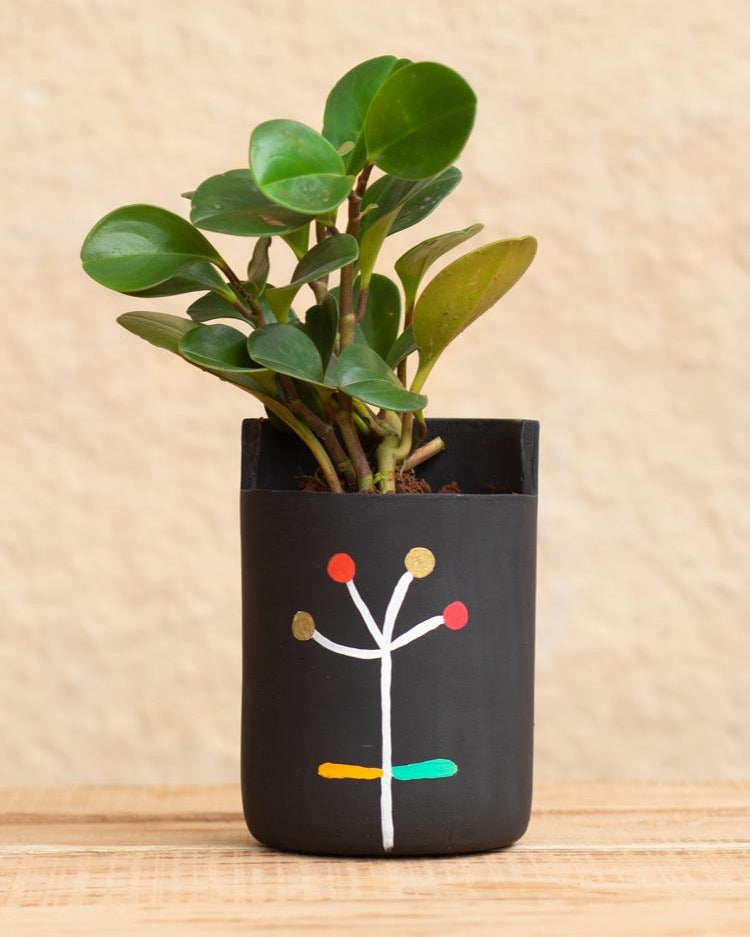 Earth Heart Dandelion Wish Hand Made Hand Illustrated Terracotta Planter (L) - Our Better Planet