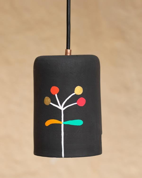 Earth Heart Dandelion Wish Handmade Hand Illustrated Terracotta Pendant Lamp - Our Better Planet