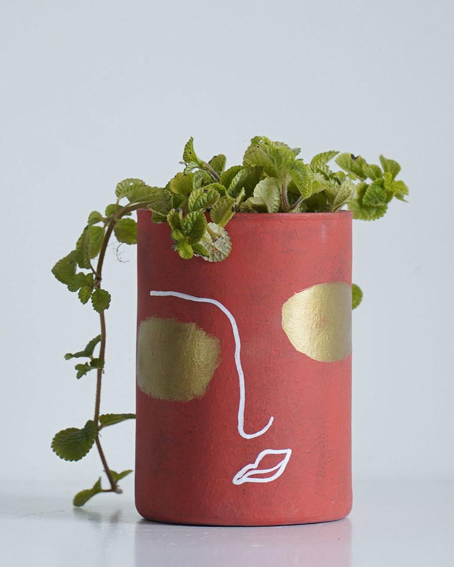 Earth Heart Fire Face Terracotta Planter - Our Better Planet