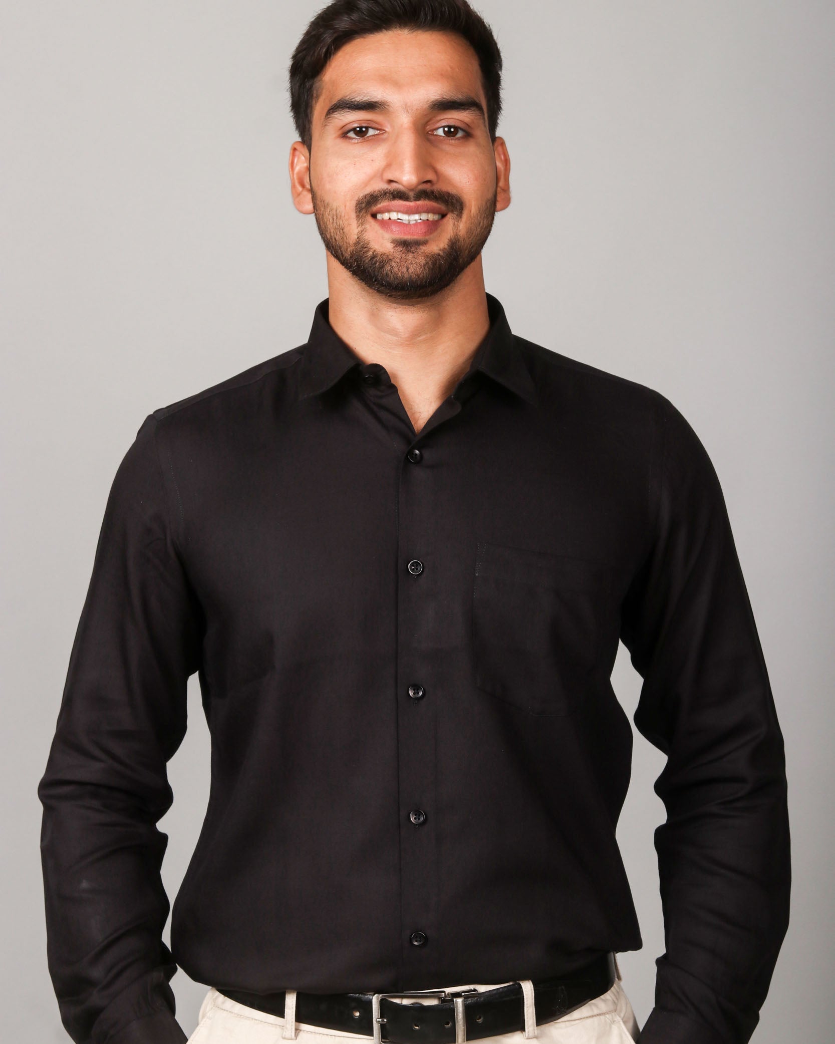 Earthy Route TENCEL- Lyocell Jet Black Full Sleeve Shirt - Our Better Planet