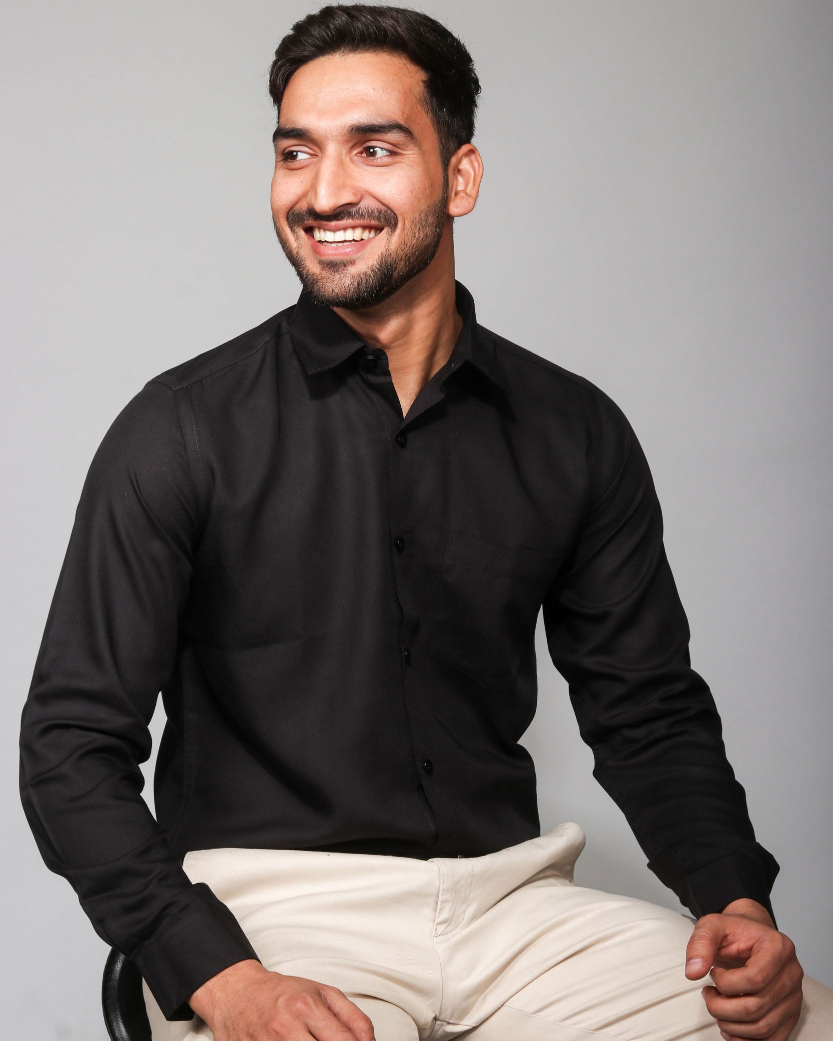 Earthy Route TENCEL- Lyocell Jet Black Full Sleeve Shirt - Our Better Planet